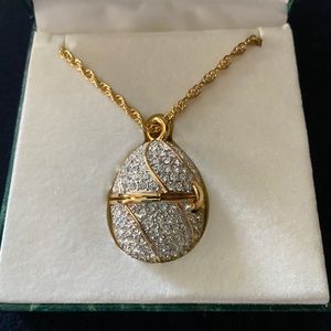 Suzanne Somers Egg Watch CZ Goldtone Necklace